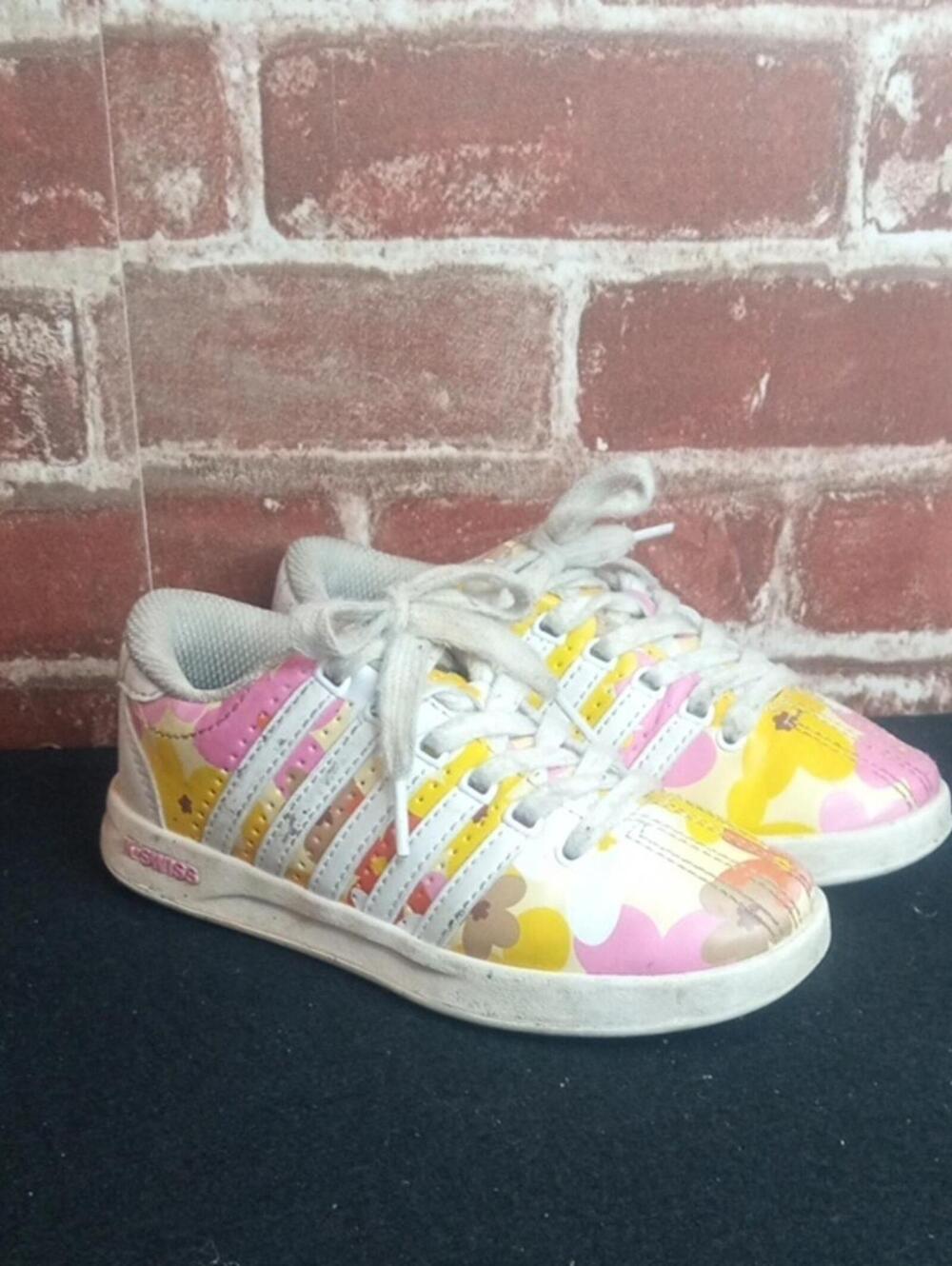 K-Swiss Shoes Girls Size 13 Flower Print White Leather